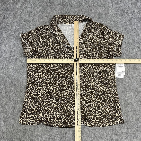 Nordstrom Pajama Set Womens S Beige Leopard Spots Tencel Modal Shorts Relaxed - Picture 11 of 16